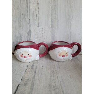 Xmas Santa Claus‎ jolly mug kitchen home decor ceramic blush vintage